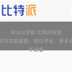 Bitpie全新 比特派钱包下载与安装教程：轻松学会，新手必看